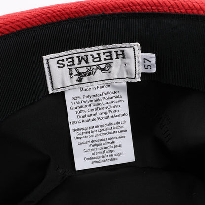 Hermes Cord-Fedora-Hut in Rot