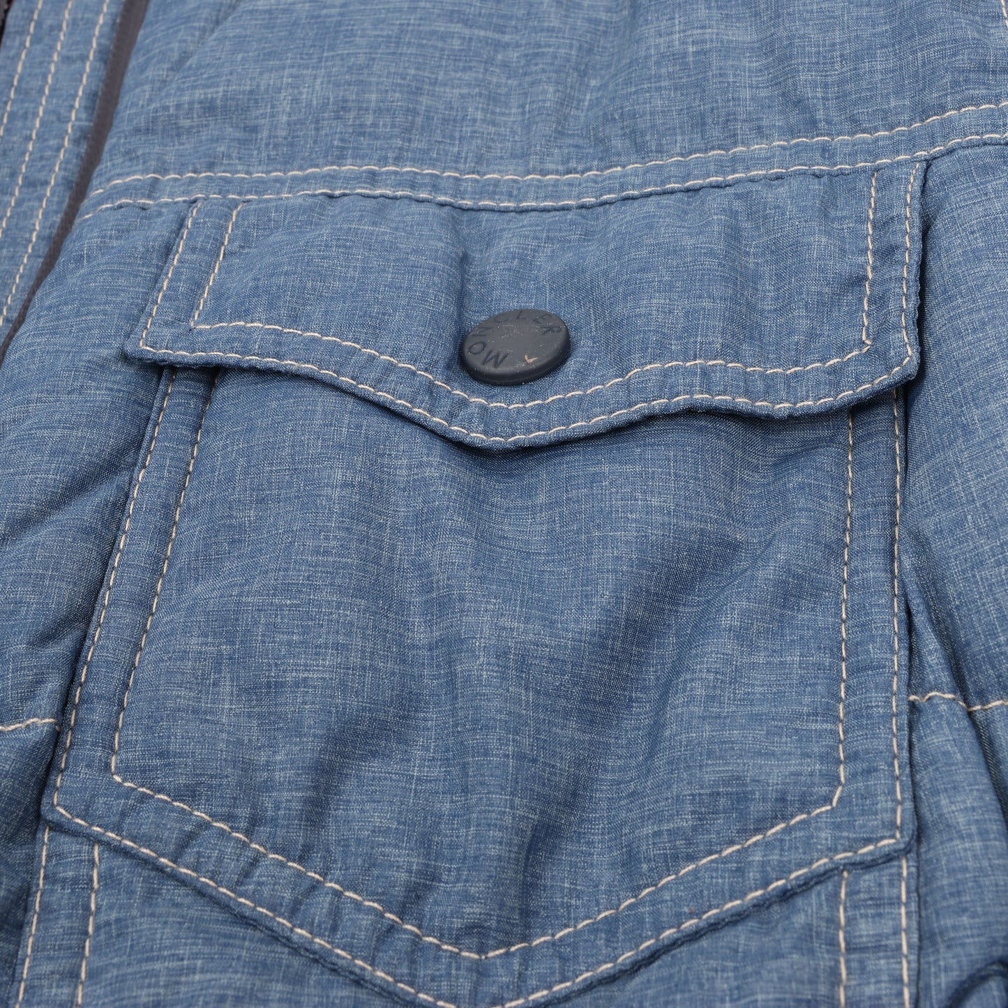 Moncler Grenoble Blue Denim Sleeveless Jacket, Size 1 S