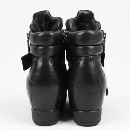 PRADA Sport Leather High-top Sneakers in Black 3TZ047, Size 36.5 EU