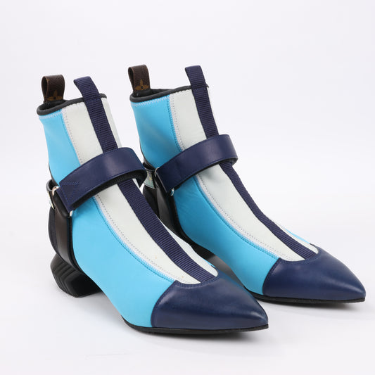 Louis Vuitton Neopren Deep Sea Ankle Boot in Blau, Größe 39 EU