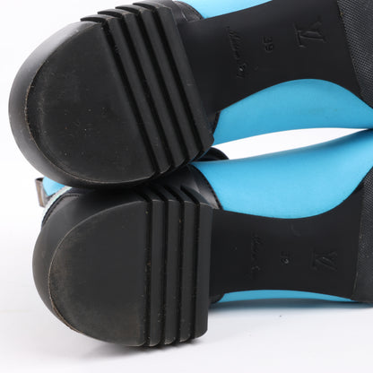 Louis Vuitton Neoprene Deep Sea Ankle Boot in Blue, Size 39 EU