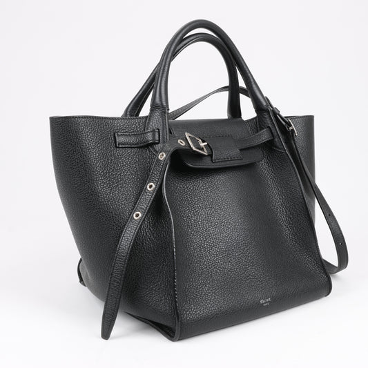 CELINE Big Bag Small Grained Leather 2way Handbag in Black