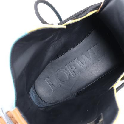 LOEWE Anagram 20SS Kurze Stiefel aus Canvas und Leder, 44 EU, Mehrfarbig