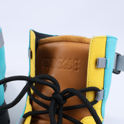 LOEWE Anagram 20SS Kurze Stiefel aus Canvas und Leder, 44 EU, Mehrfarbig
