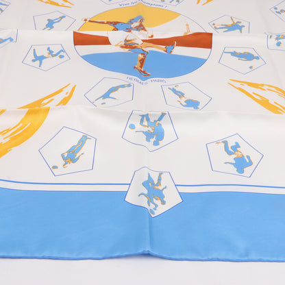 Hermès Carré 90 " Vivs Les champions!" 100% Silk Scarf