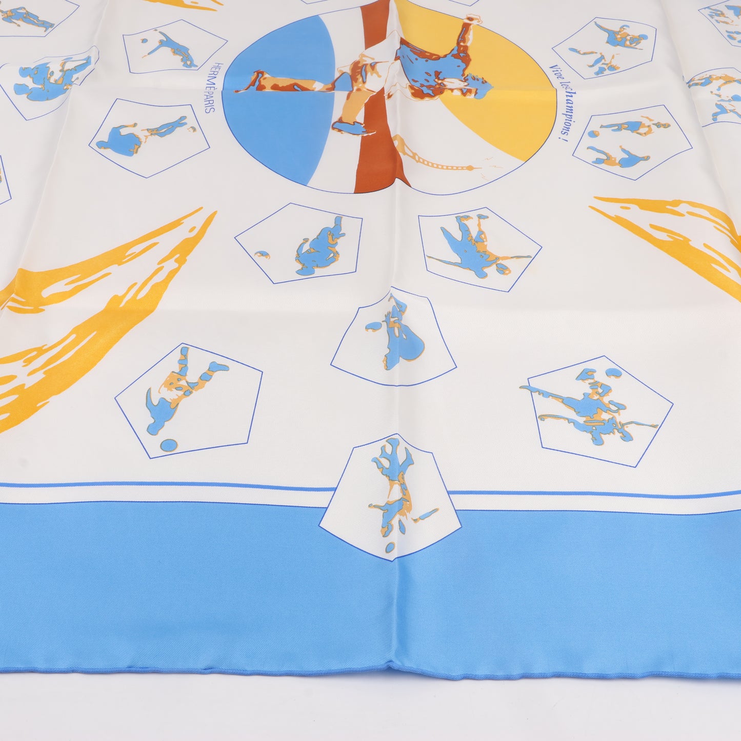 Hermès Carré 90 " Vivs Les champions!" 100% Silk Scarf