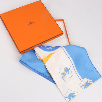 Hermès Carré 90 " Vivs Les champions!" 100% Silk Scarf