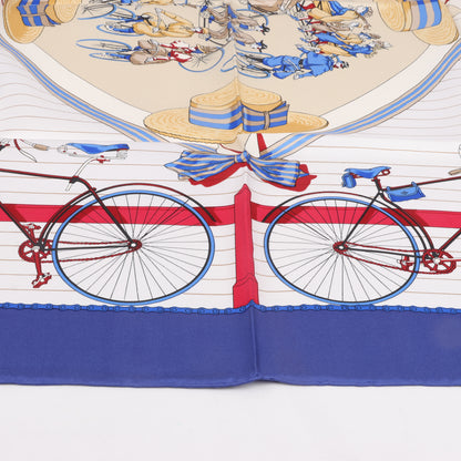 Hermès Carré 90 "LES BECANES" 100% Silk Scarf