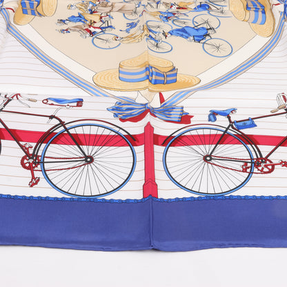 Hermès Carré 90 "LES BECANES" 100% Silk Scarf