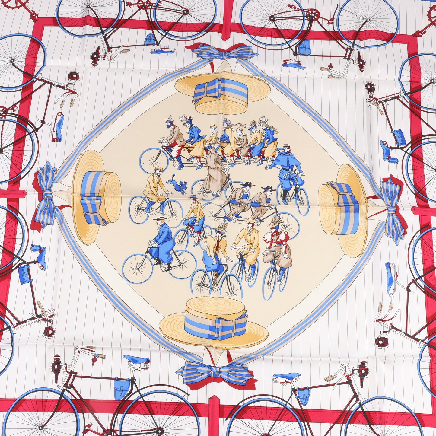 Hermès Carré 90 "LES BECANES" 100% Silk Scarf