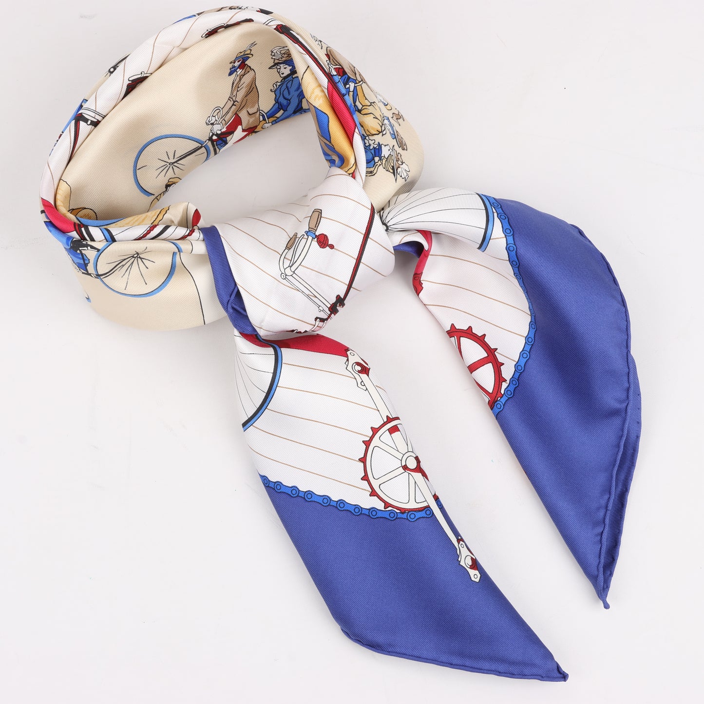 Hermès Carré 90 "LES BECANES" 100% Silk Scarf