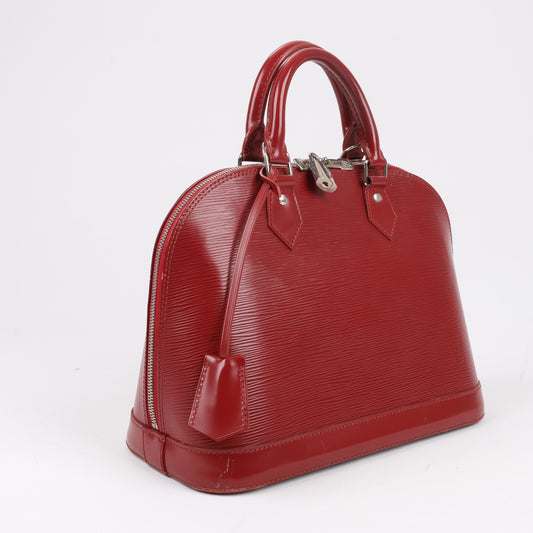 Louis Vuitton Epi Leather Alma Handbag in Deep Red M4030M
