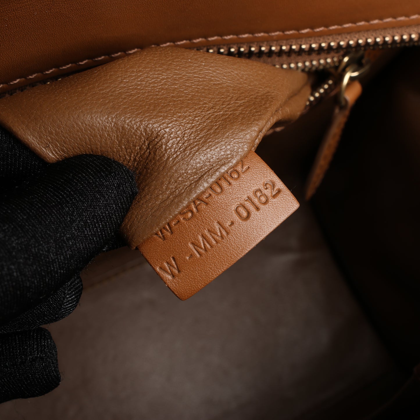 CELINE Luggage Micro Leather Handbag in Tri-color Brown