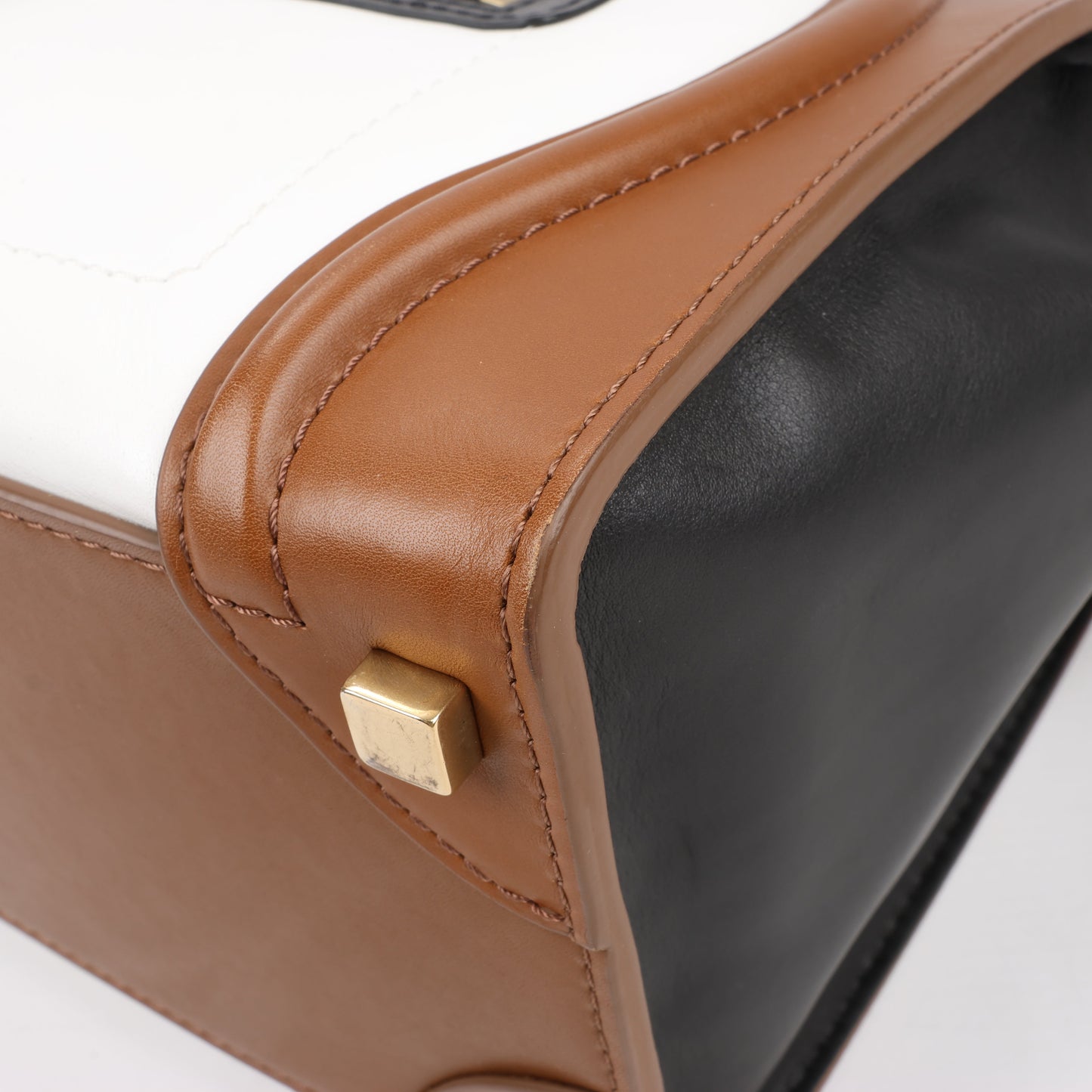 CELINE Luggage Micro Lederhandtasche in dreifarbigem Braun