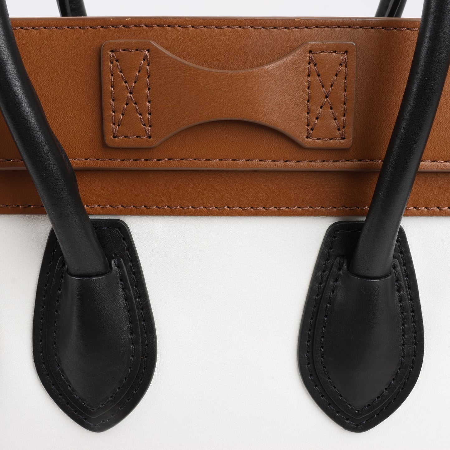 CELINE Luggage Micro Leather Handbag in Tri-color Brown