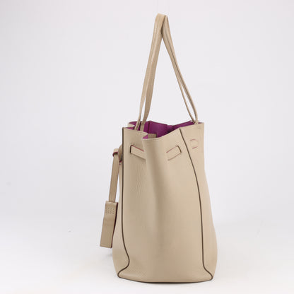 Celine Small Cabas Phantom Leather Shoulder Bag in Beige