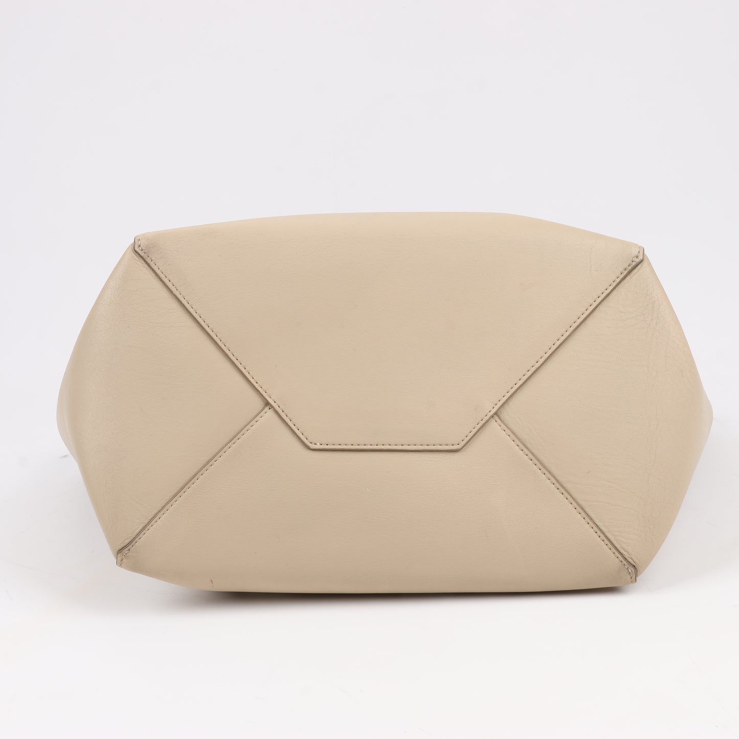 Celine Small Cabas Phantom Leather Shoulder Bag in Beige