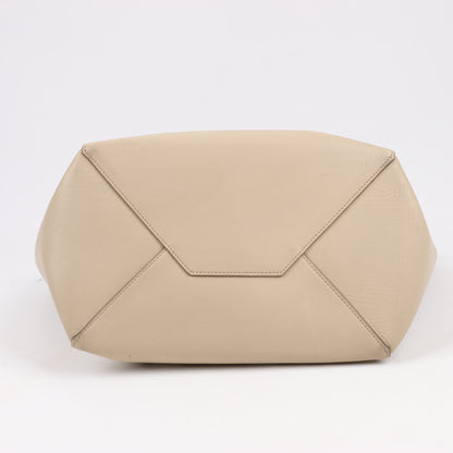 Celine Small Cabas Phantom Leather Shoulder Bag in Beige