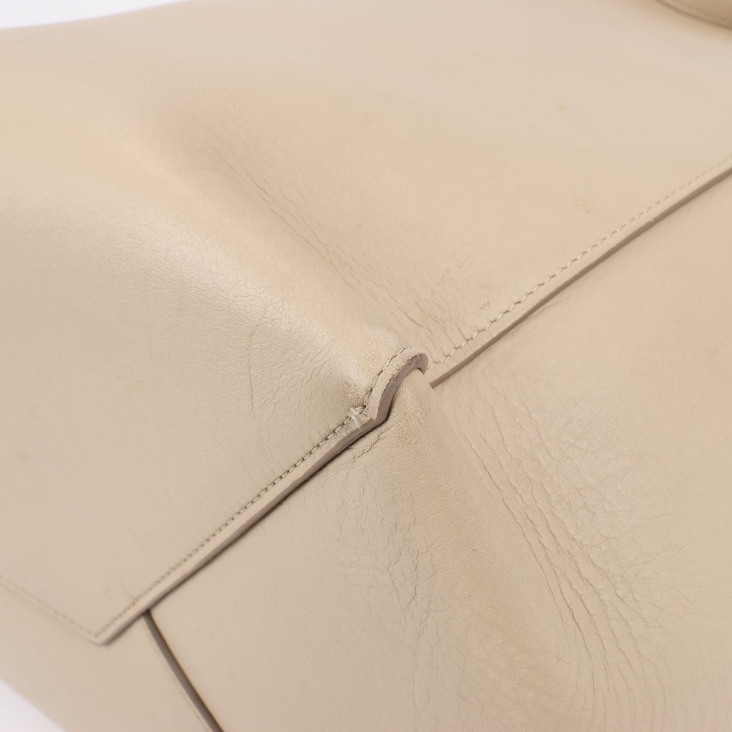 Celine Small Cabas Phantom Leather Shoulder Bag in Beige