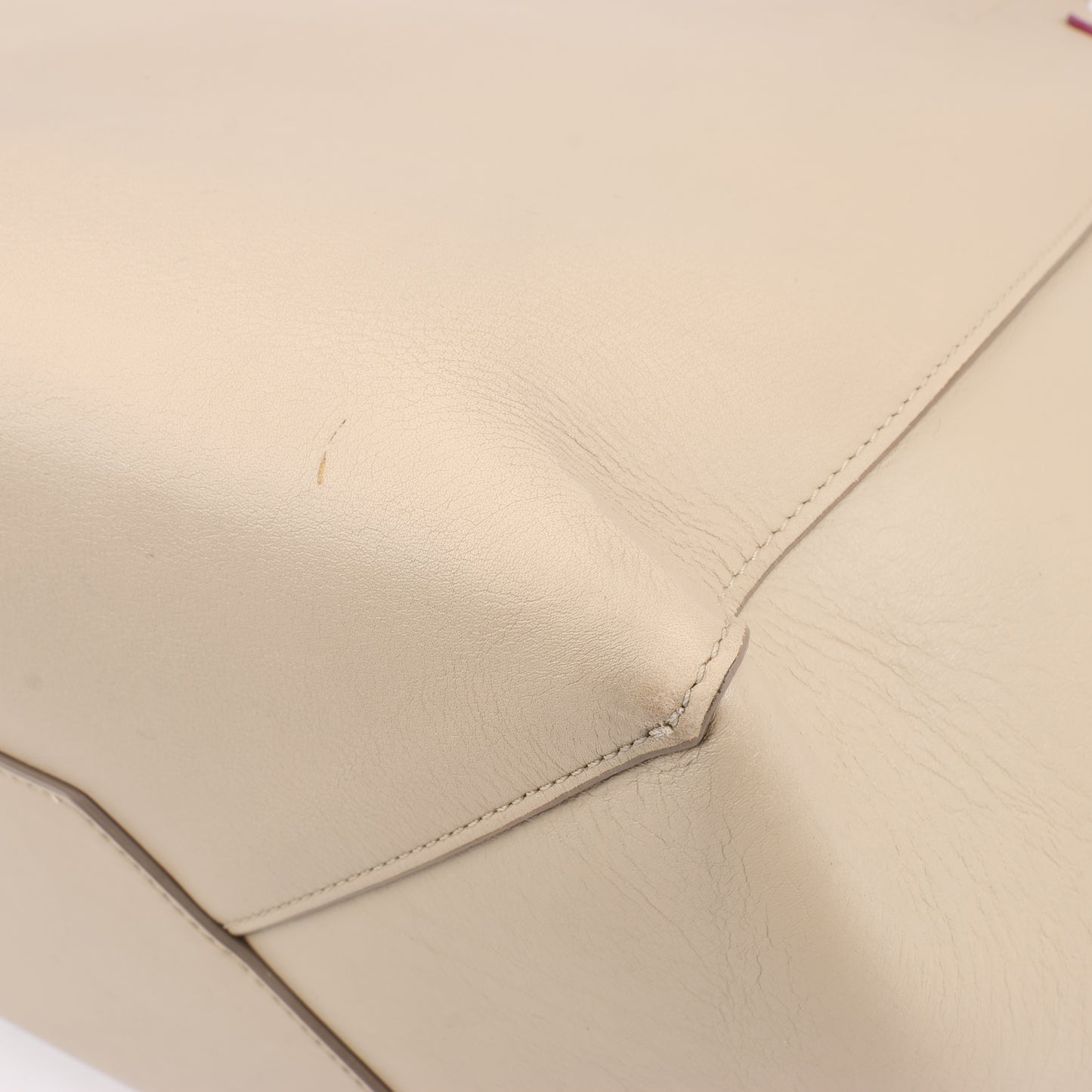Celine Small Cabas Phantom Leather Shoulder Bag in Beige