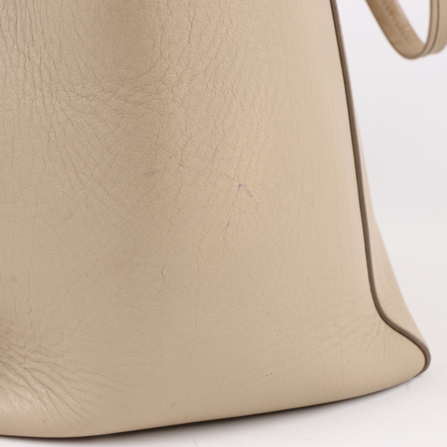 Celine Small Cabas Phantom Leather Shoulder Bag in Beige