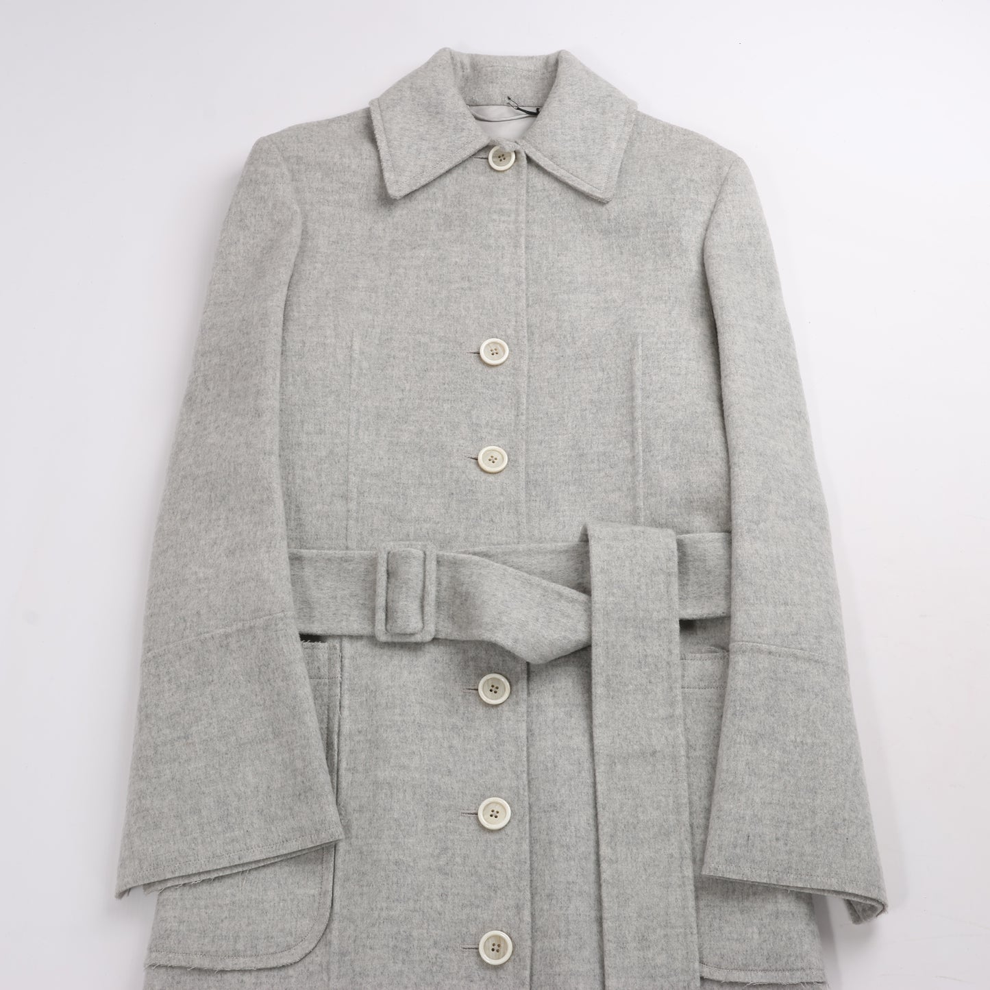 Helmut Lang Double-Face Wool Coat in Grey, Size XS