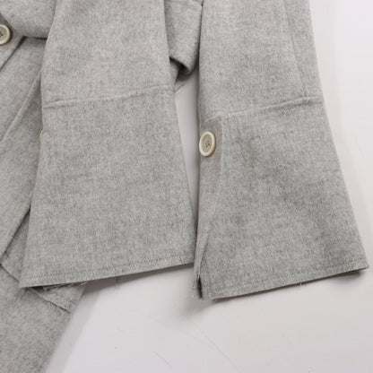 Helmut Lang Double-Face Wool Coat in Grey, Size XS
