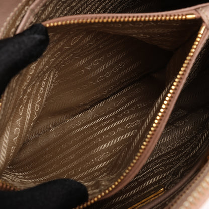 Prada Promenade Saffiano Lux Leather Handbag in Beige