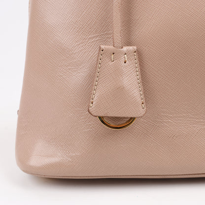 Prada Promenade Saffiano Lux Leather Handbag in Beige