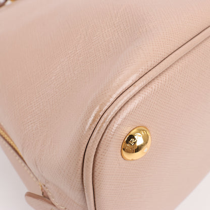 Prada Promenade Saffiano Lux Leather Handbag in Beige