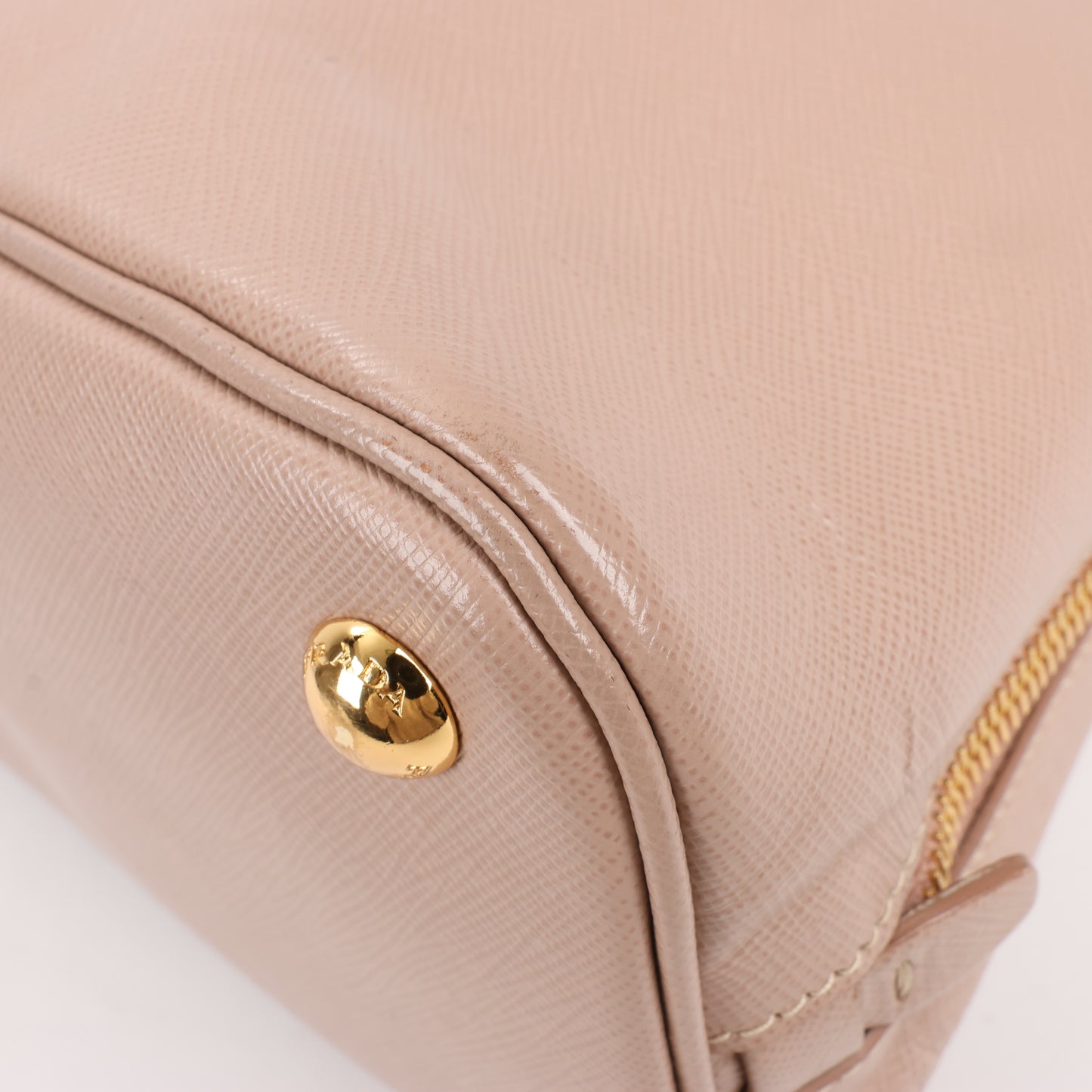 Prada Promenade Saffiano Lux Leather Handbag in Beige