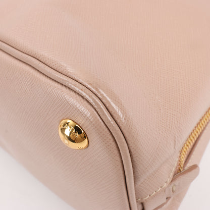 Prada Promenade Saffiano Lux Leather Handbag in Beige
