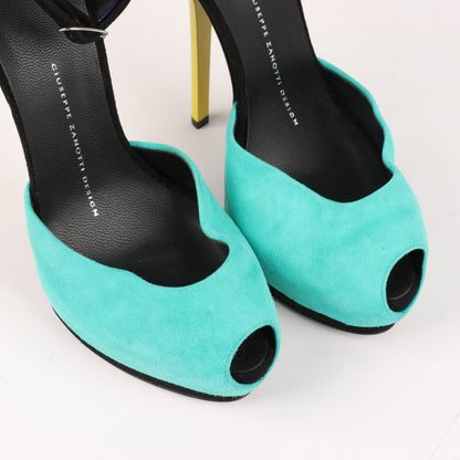 GIUSEPPE ZANNOTTI D'Orsay-Pumps aus Wildleder mit Farbblockmuster