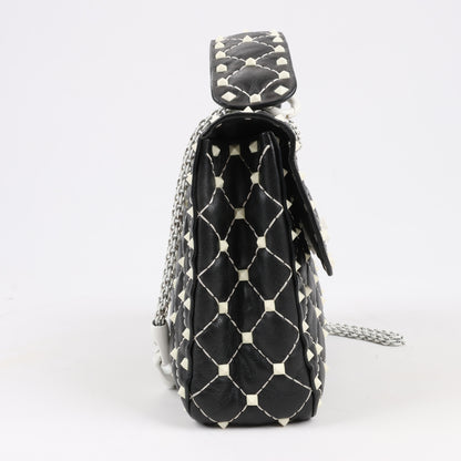 Valentino Rockstud Spike Chain 2Way Shoulder Bag in Black x White