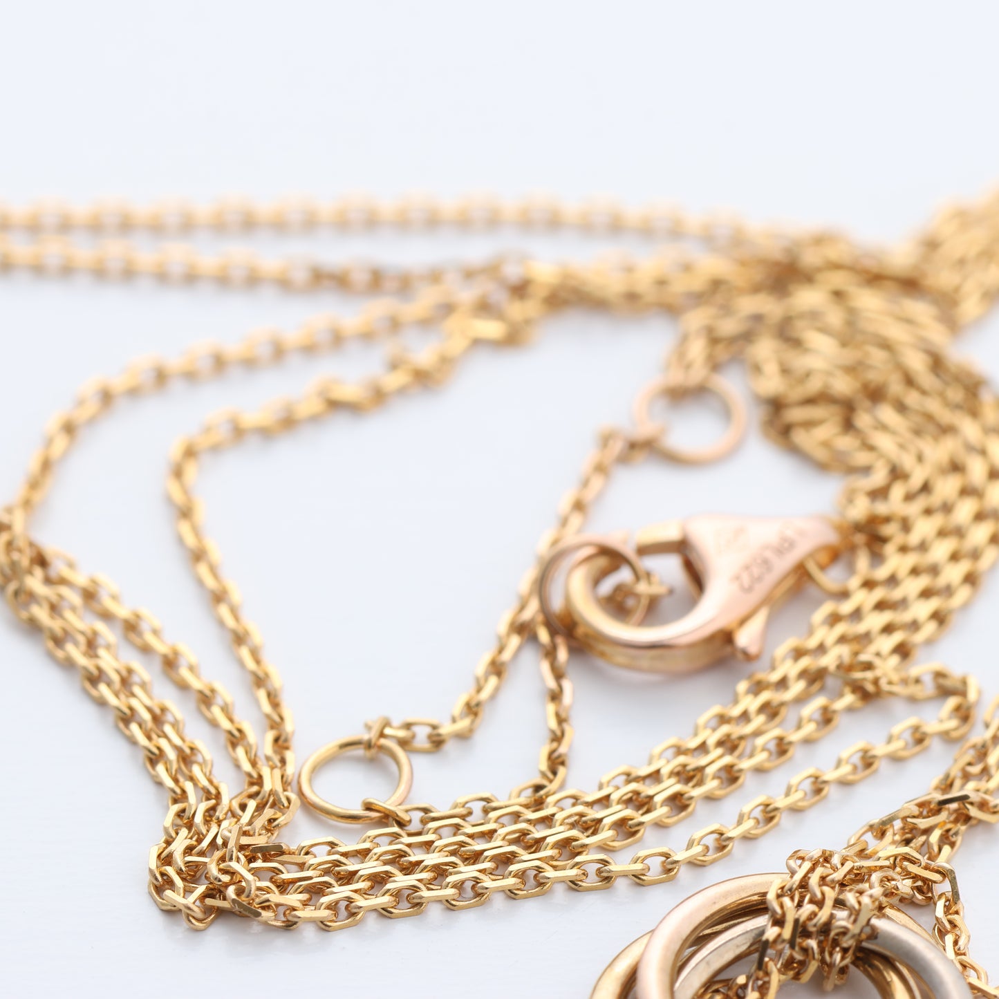CARTIER Sweet Trinity Necklace 750(YG×PG×WG) 3.7g
