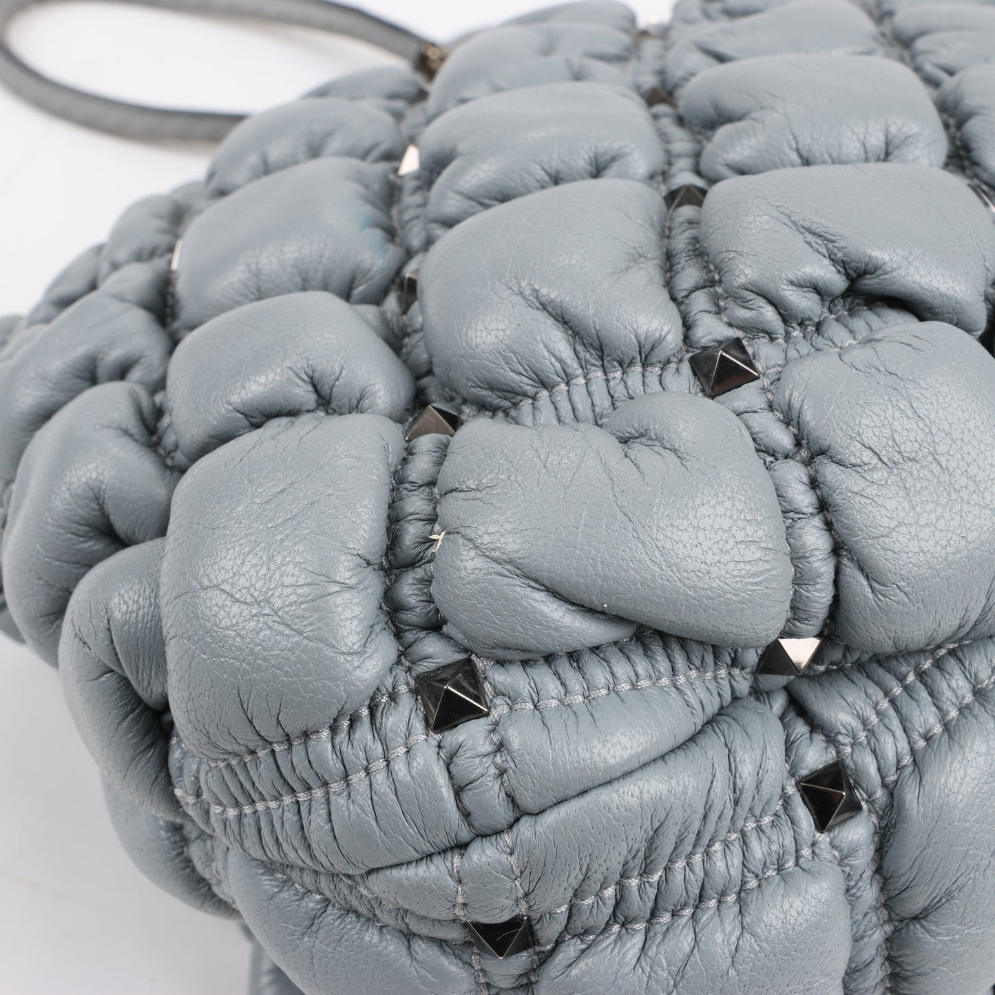 Valentino Garavani Nappa Large Spikeme Shoulder Bag in Grey