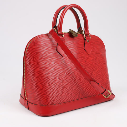 Louis Vuitton Epi Leather Alma PM Handbag in Red M52147