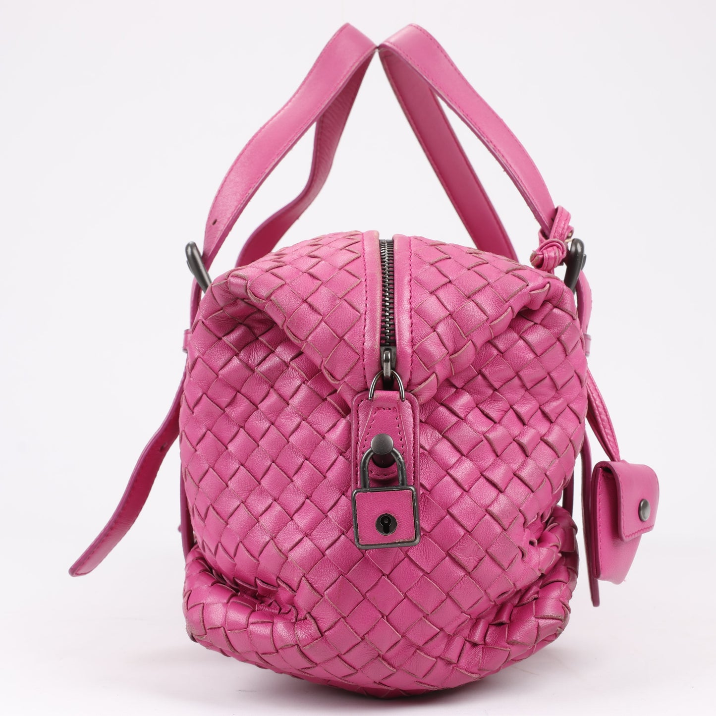 BOTTEGA VENETA Intrecciato-Lederhandtasche in Rosa