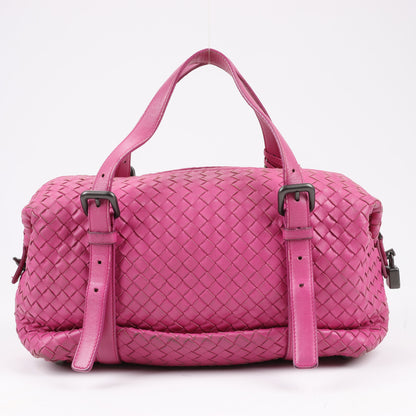 BOTTEGA VENETA Intrecciato-Lederhandtasche in Rosa