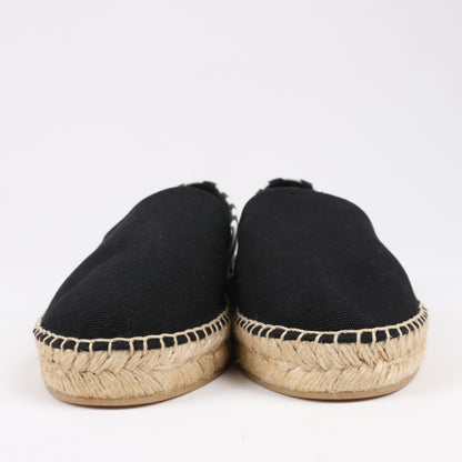 Espadrilles plates OFF-WHITE à rayures diagonales noires et blanches, pointure 37