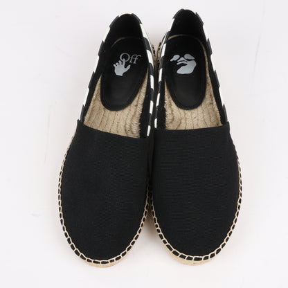 Espadrilles plates OFF-WHITE à rayures diagonales noires et blanches, pointure 37