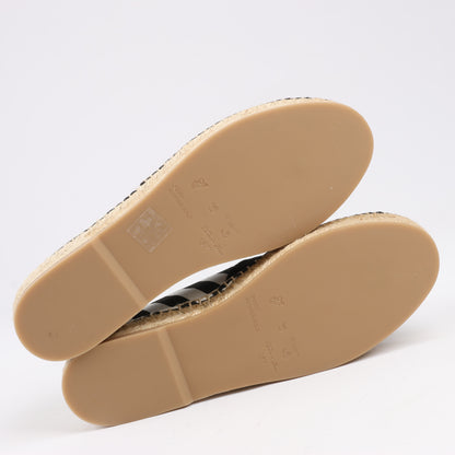 Espadrilles plates OFF-WHITE à rayures diagonales noires et blanches, pointure 37