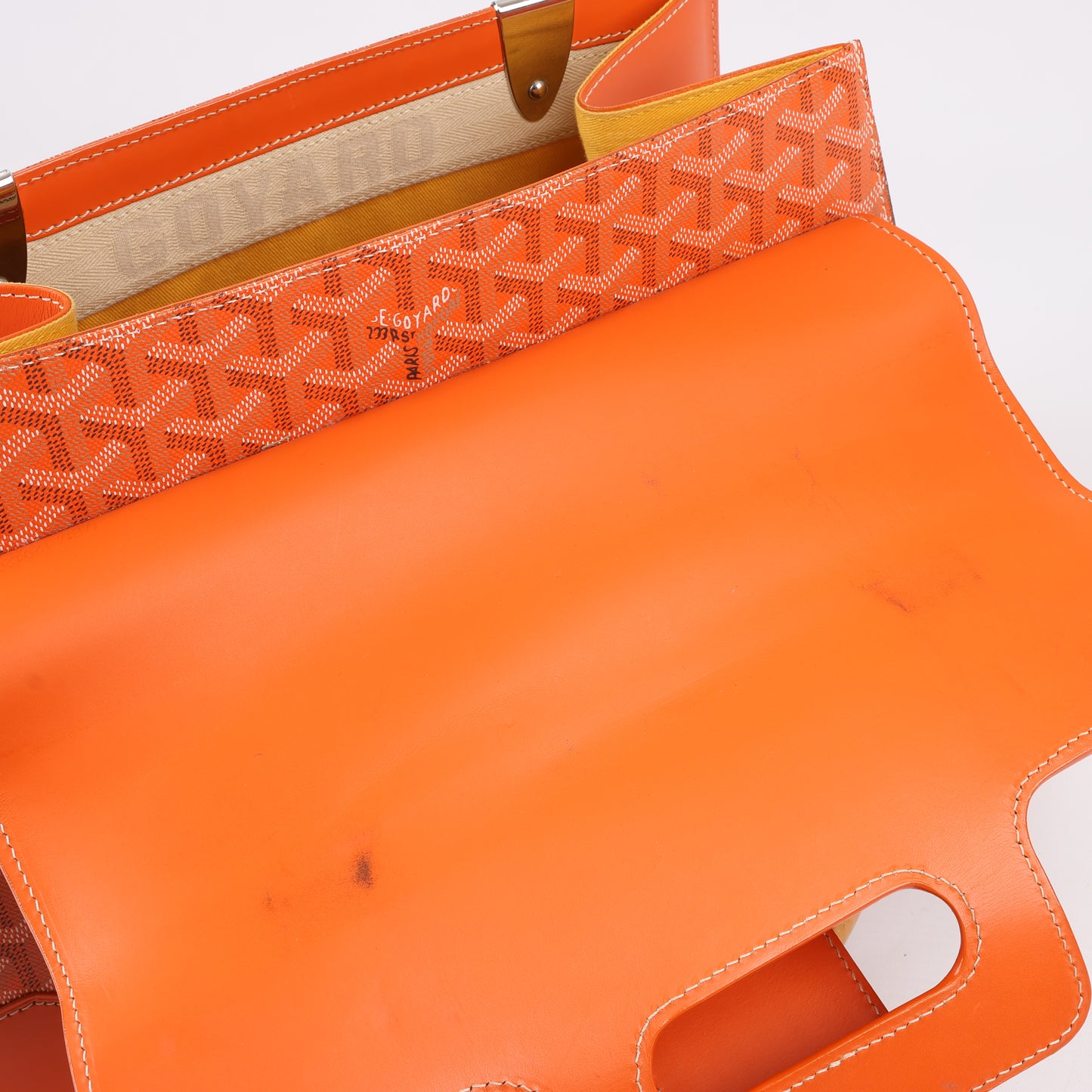 Goyard Saigon GM PVC & Leather Handbag in Orange
