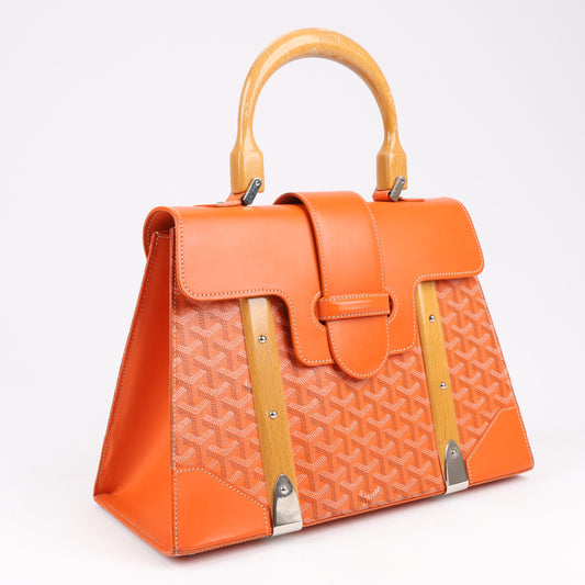 Goyard Saigon GM PVC & Leather Handbag in Orange