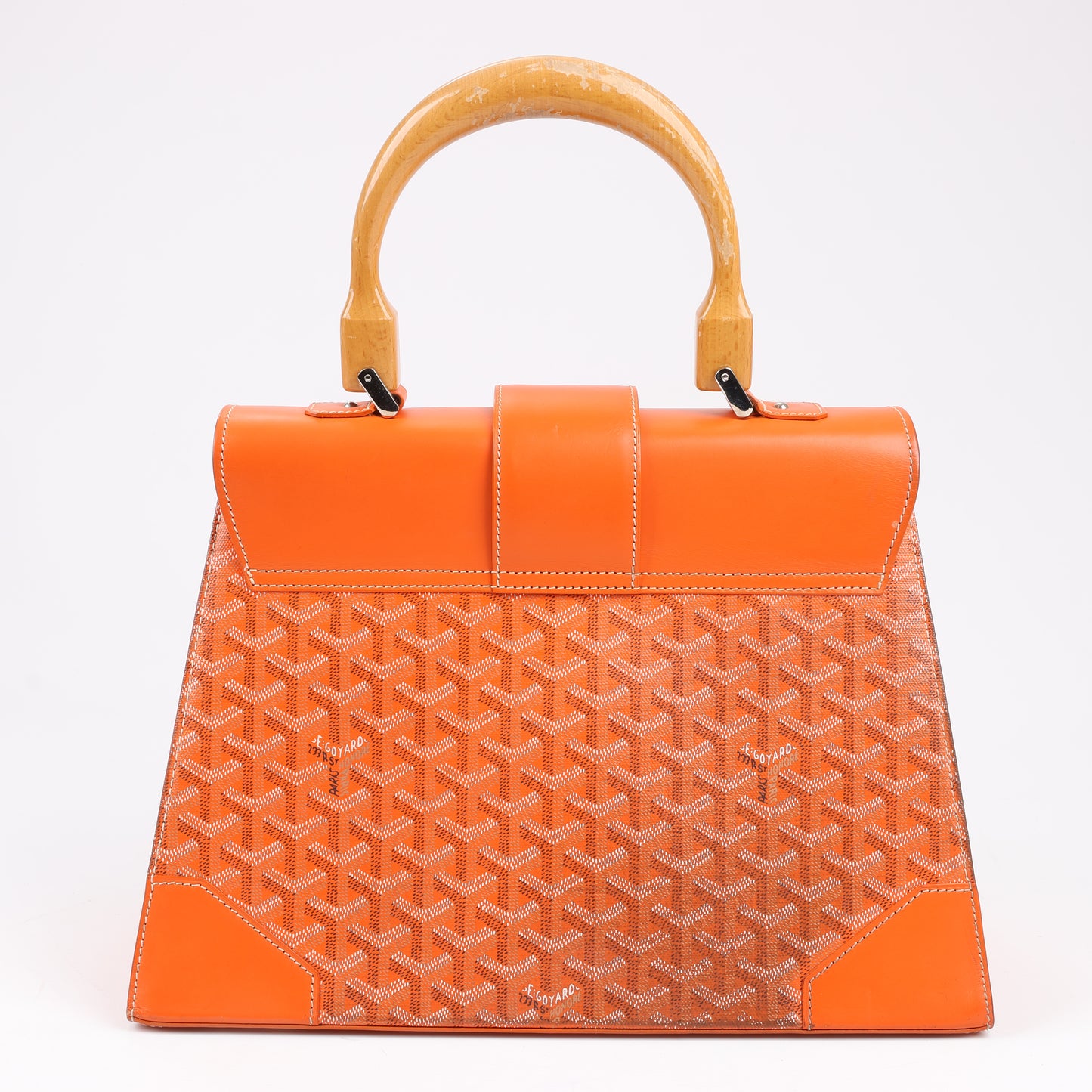 Goyard Saigon GM PVC & Leather Handbag in Orange