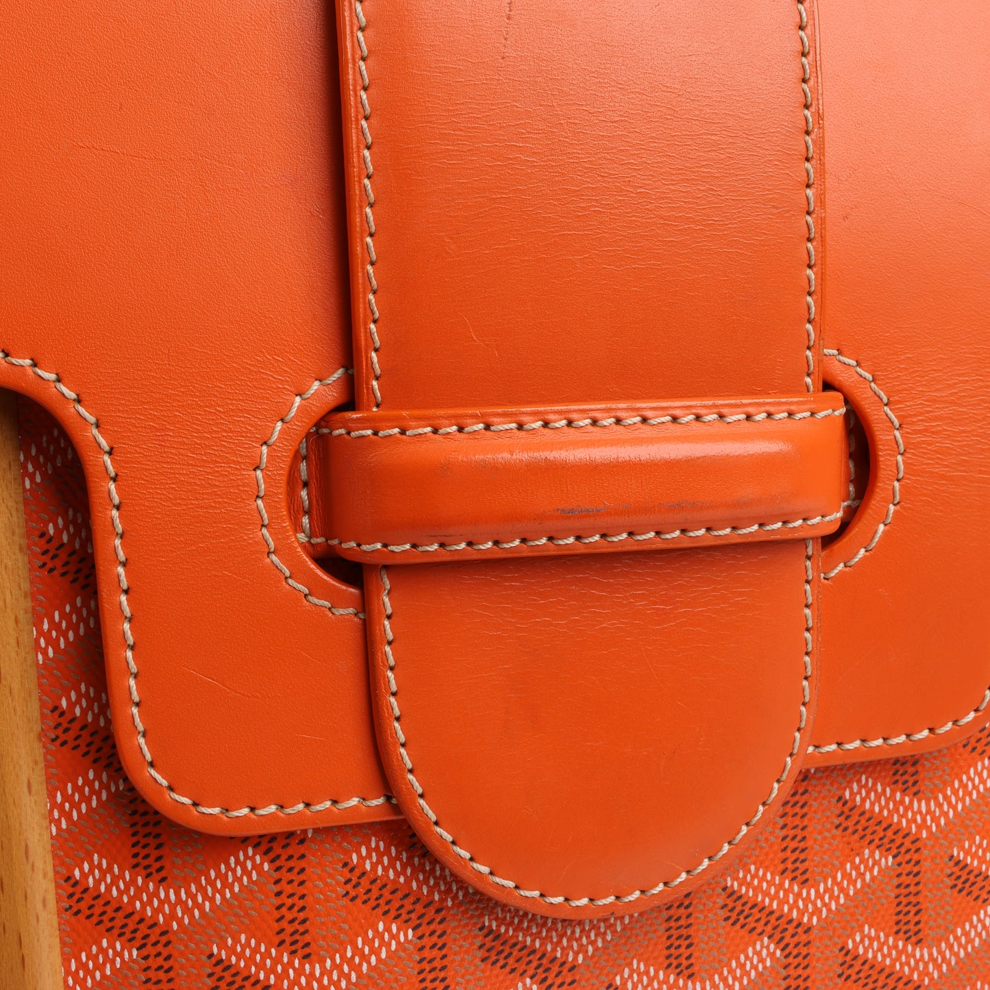 Goyard Saigon GM PVC & Leather Handbag in Orange