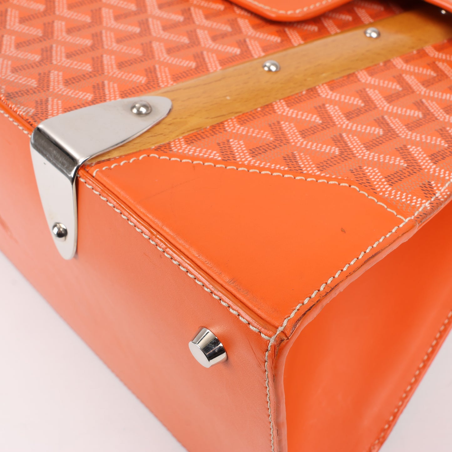Goyard Saigon GM PVC & Leather Handbag in Orange