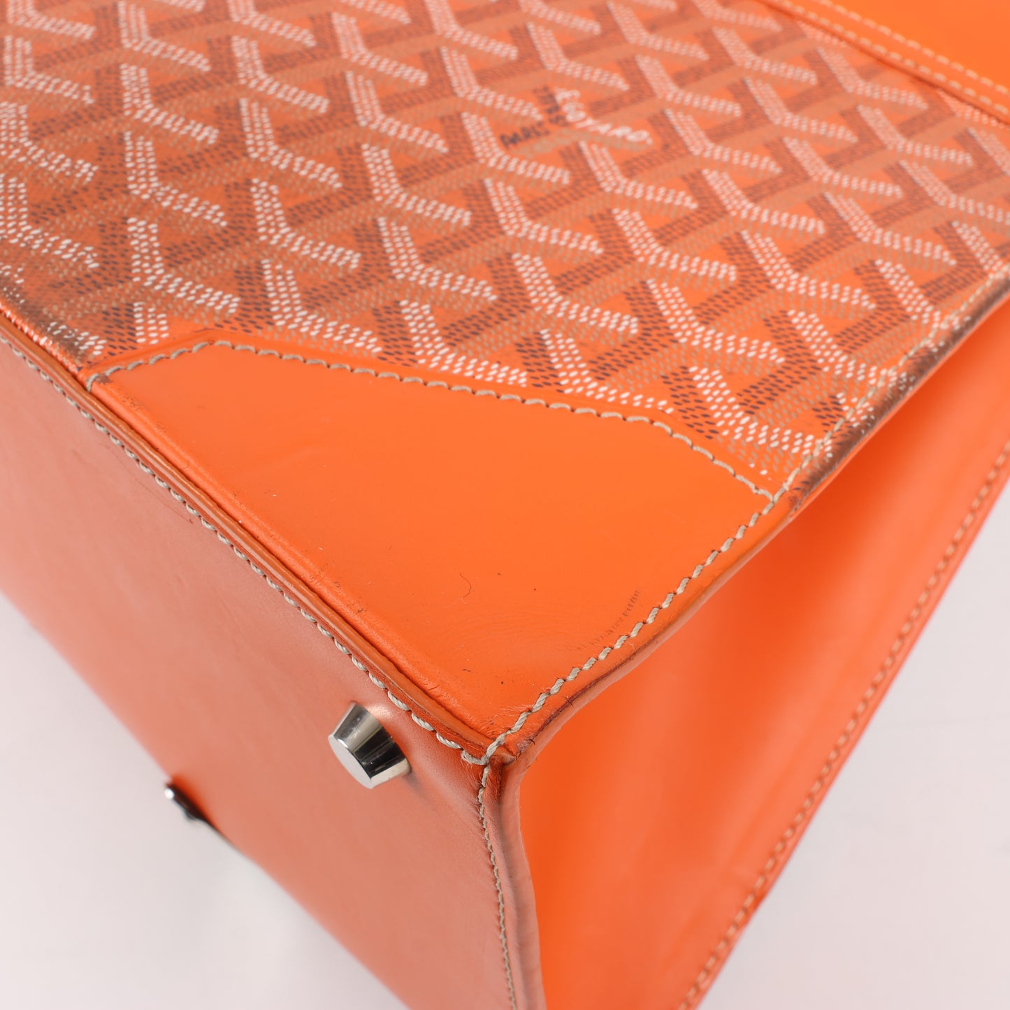 Goyard Saigon GM PVC & Leather Handbag in Orange