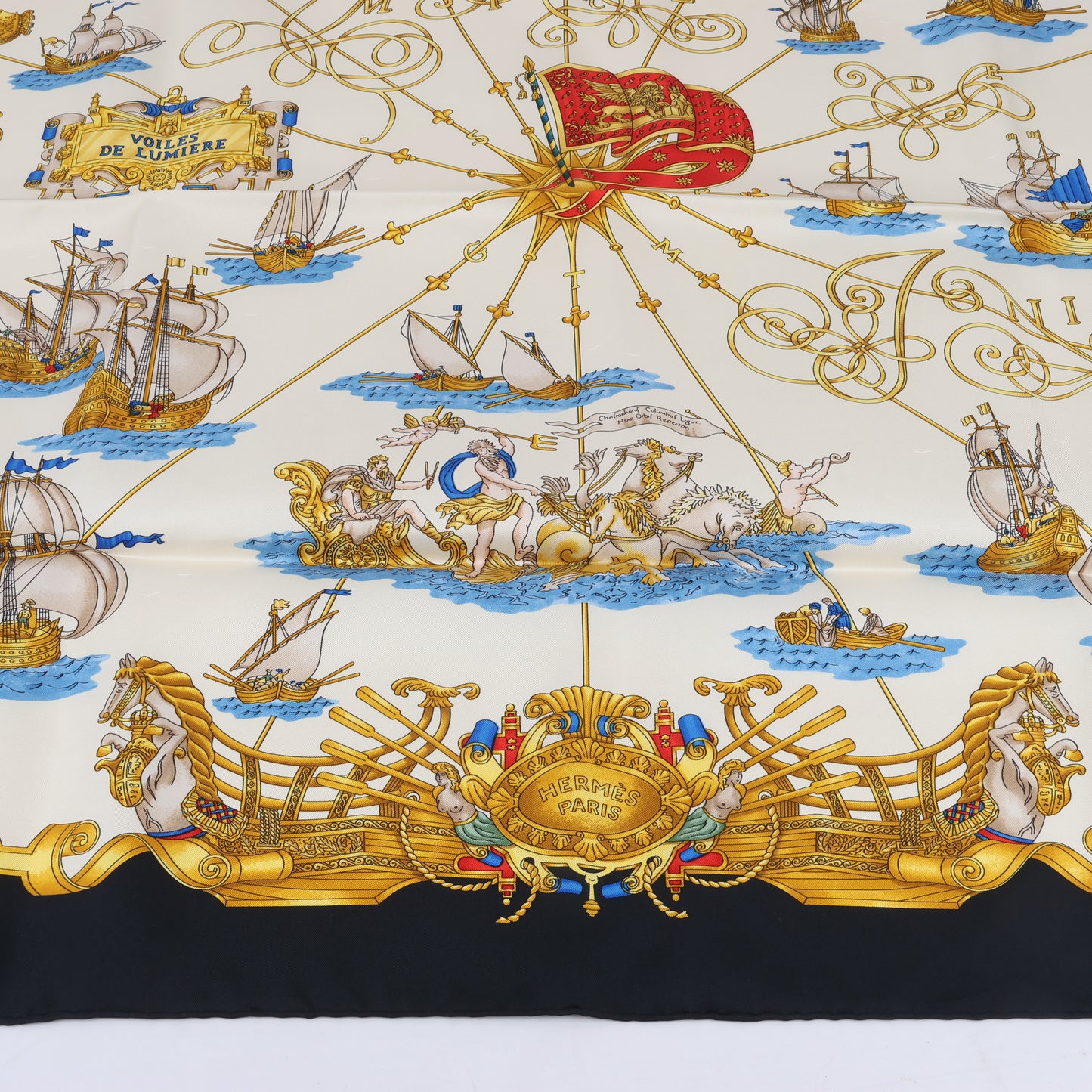 Hermes Carré 90 "VOILES DE LUMIERE" 100% Silk Scarf