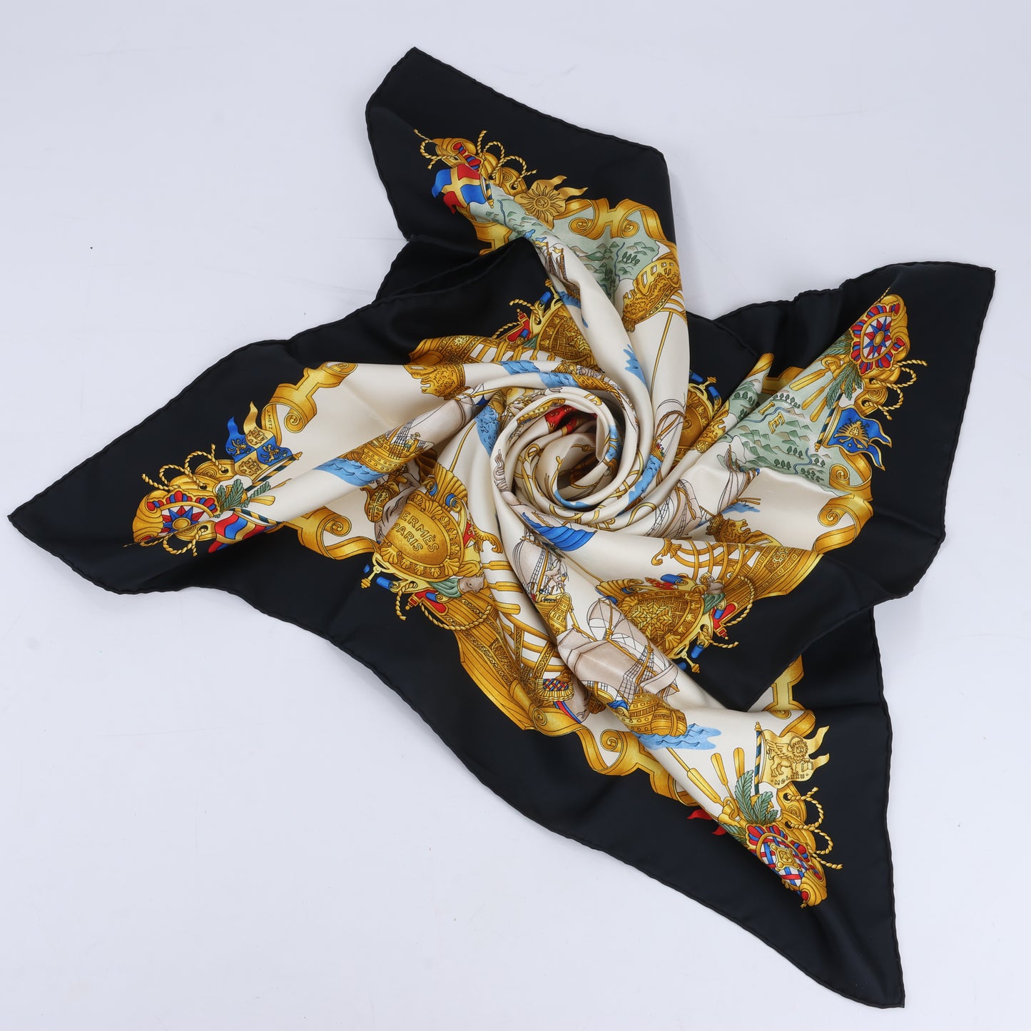 Hermes Carré 90 "VOILES DE LUMIERE" 100% Silk Scarf
